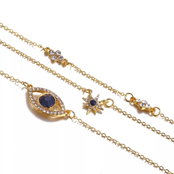 ⚜️[𝟯/$𝟮𝟴]⚜️3 Layered Black Crystal Necklace NEW - Picture 5 of 9